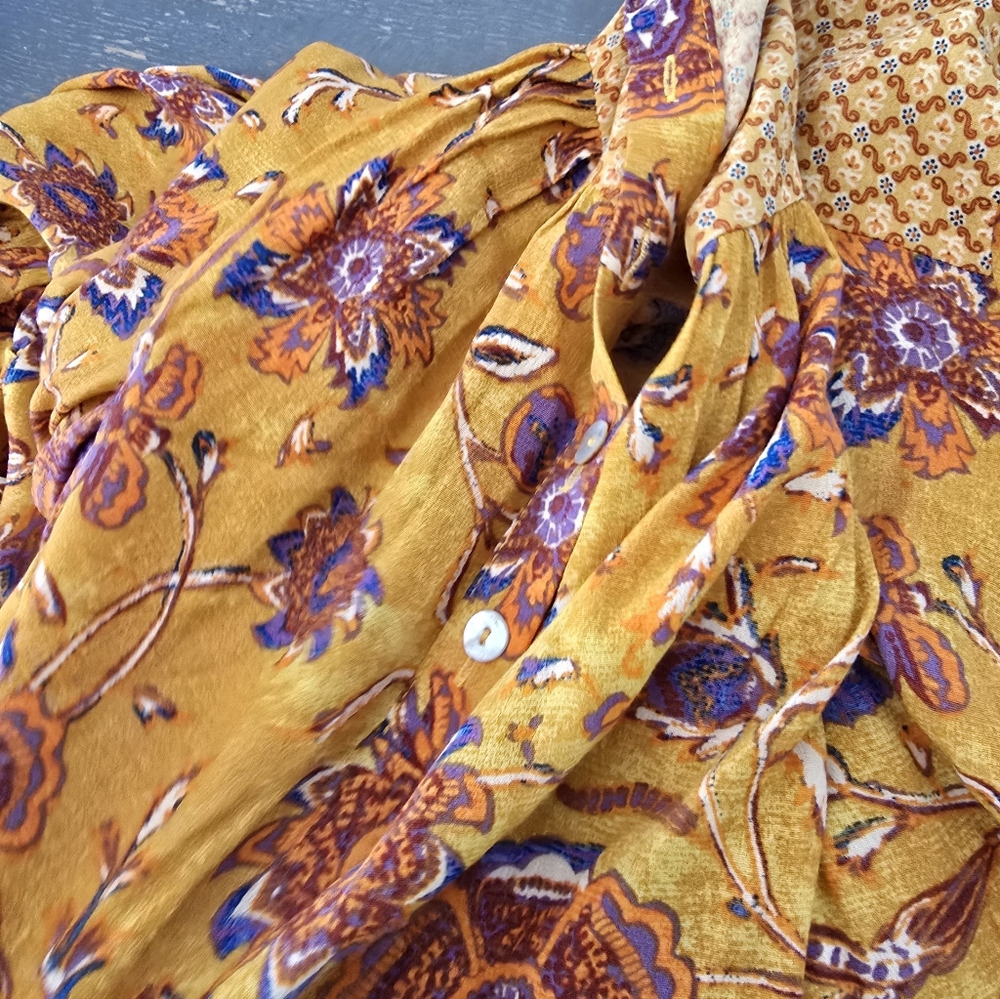 NWT Farmers Market Kohl's Dress Size XL Mixed Print Boho Floral Blouson Flowy - Picture 14 of 15